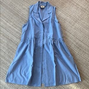 Tuckernuck XXL sleeveless dress in blue Oxford cloth.